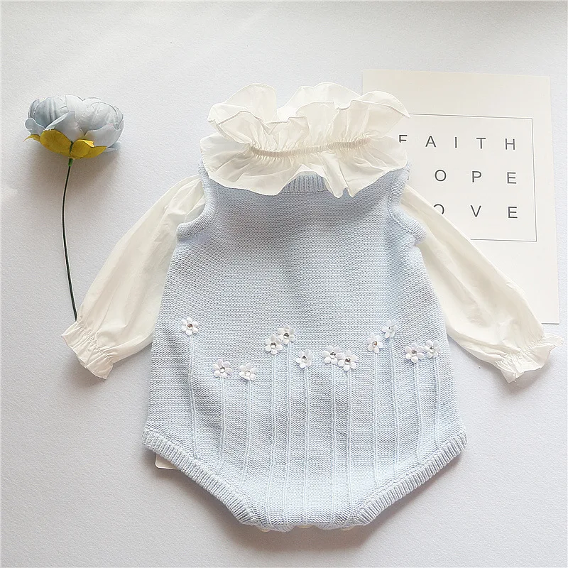 

Spring and Autumn Cotton Knitting Sleeveless Triangle Romper Baby Girl Clothes Kids One-piece Comfortable Infant Bodysuits