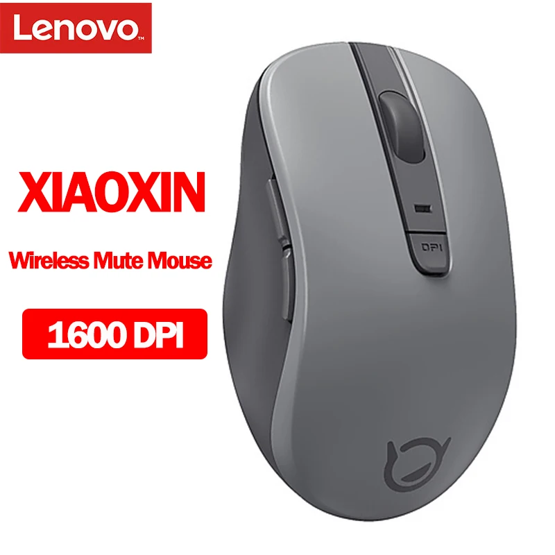 

Lenovo Xiaoxin BT Wireless Mute Mouse With1600DPI Bluetooth 3.0/5.0 Smart Sleep Function Dark color Mice for Windows 7 8 10