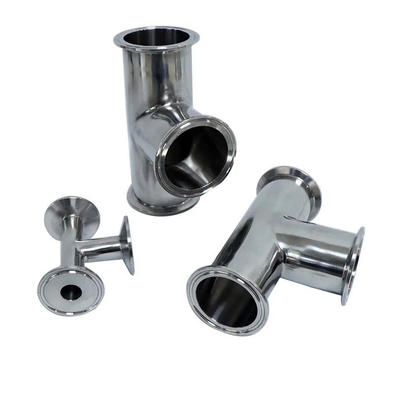 

free shipping OD19mm-108mm Stainless Steel SS304 316L Sanitary 3 Way Tee Ferrule 1.5” 2” 3” 4”OD50.5-119MM Fit 1.5"-4" Tri Clam