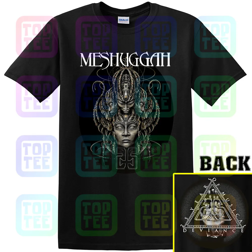 Официальная футболка MESHUGGAH 25 лет музыкальной девиантной футболки черный