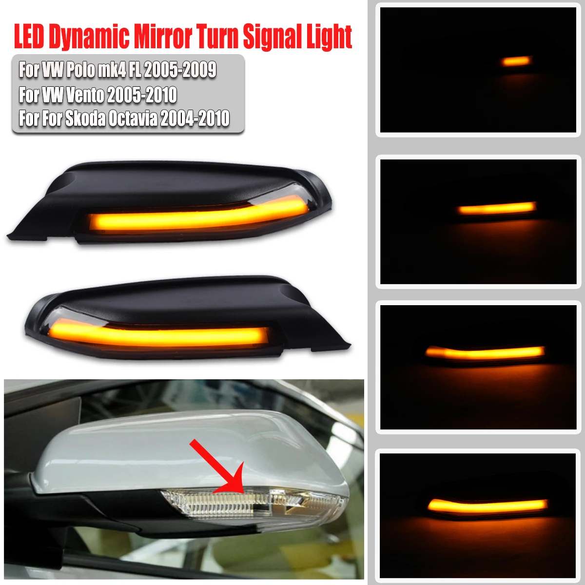 For VW Volkswagen Polo mk4 9N3 FL Vento Skoda Octavia Led Side Wing Mirrors Dynamic Turn Signal Light Indicator Repeater Lamp
For VW Volkswagen Polo mk4 9N3 FL Vento Skoda Octavia Led Side Wing Mirrors Dynamic Turn Signal Light Indicator Repeater Lamp