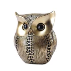 Скандинавская креативная Фигурка Совы из смолы, украшение для гостиной и офиса, настольная статуя с золотой совой, скульптура, ремесло, украшение для дома