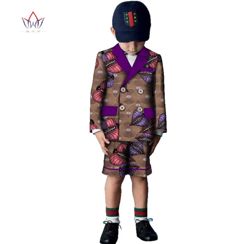 

2021 African Clothing Two Pieces Dashiki Traditional Spring Boy Clothes Matching Africa Print A Set Full Sleeve None WYT233