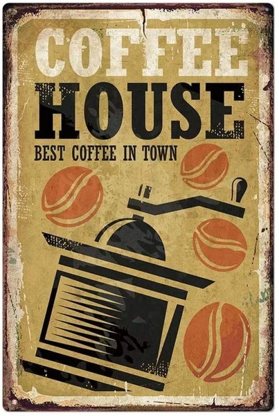 

Винтажный новый металлический постер кофейный домик лучший кофе в городе металлический жестяной знак 8x12 дюймов Ретро Художественный Дом К...