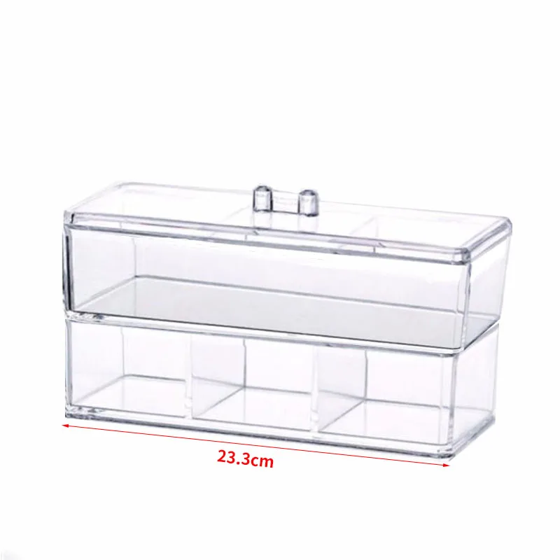 

Acrylic Drawer Holder Box 4 Grids 2 Layers Clear Acrylic Cosmetics Storage Box