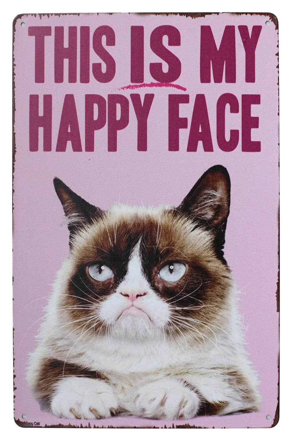 

This is My Happy Face Cute Cat Vintage Metal Tin Sign