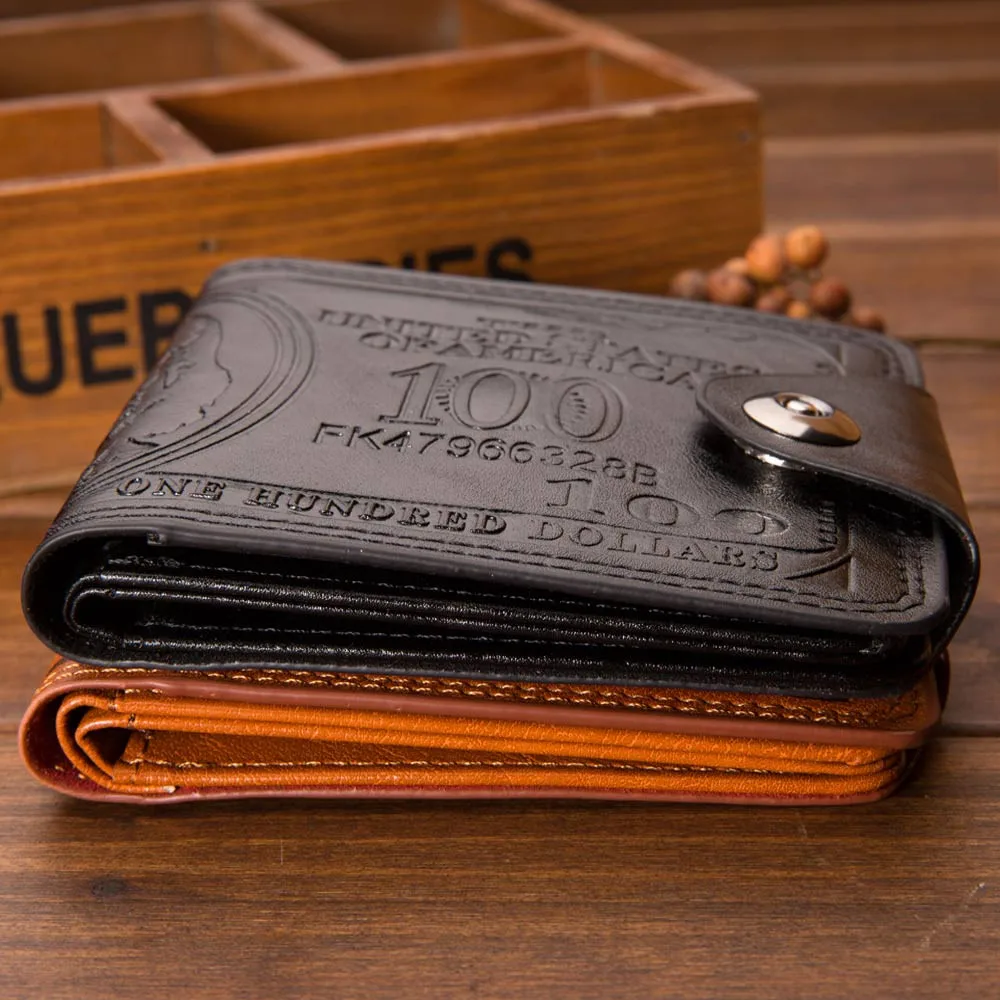Бумажник для долларов кожаный бумажник двусторонний кошелек кредитных карт
