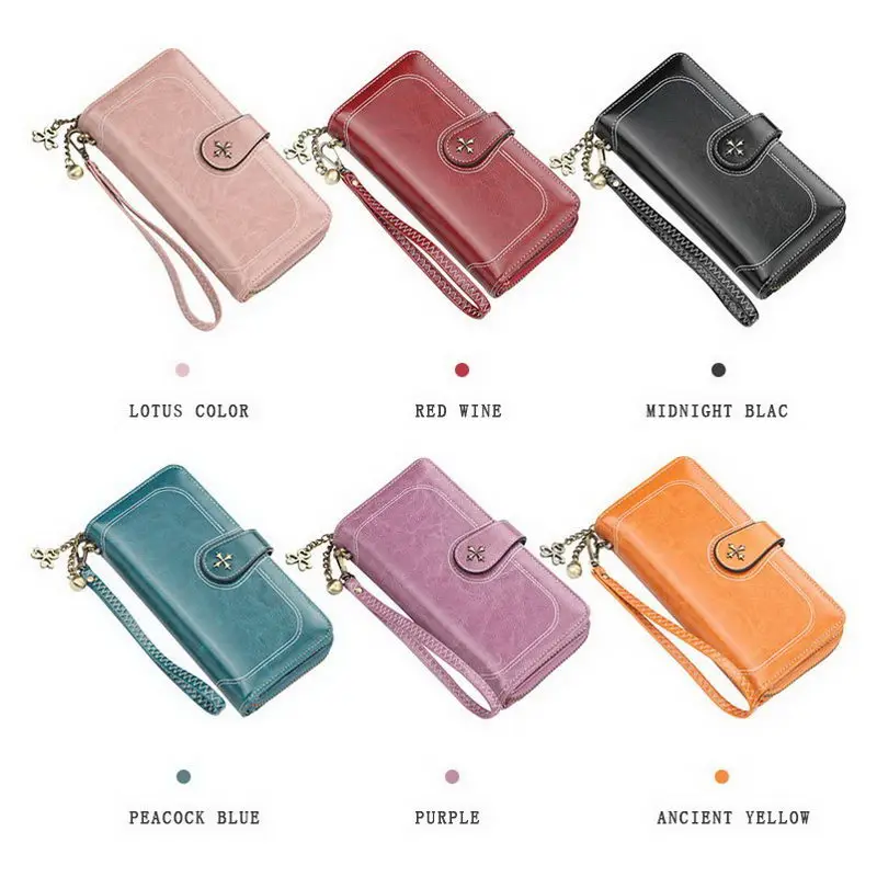 ПУ Длинный кошелек женский кредитный держатель для карт Органайзер Кошелек с