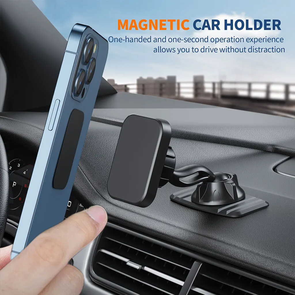 XMXCZKJ Dashboard Magnetic Car Phone Mount Universal Strong Magnet 360 Hands Free Magnet Cell Phone Car Holder for iPhone X