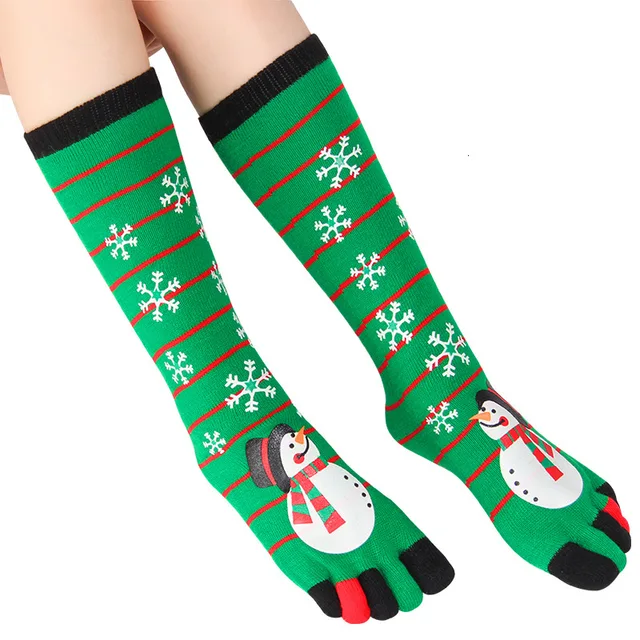 PEONFLY New Autumn Winter New Year Funny Santa Claus Christmas Snow Elk Gift Calcetines Toe Long Sock Cotton Happy Socks Femme 4