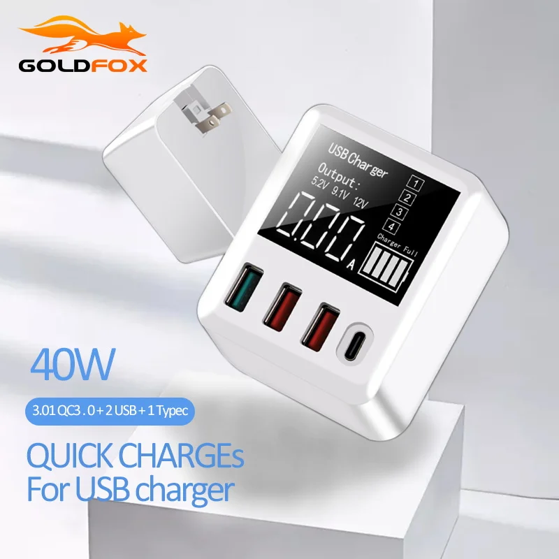 

40W QC3.0 Multi USB Charger PD3.0 Fast Phone Charger Travel Wall Adapter for Samsung Xiaomi Mobile Phone Charger for iPhone 11 X