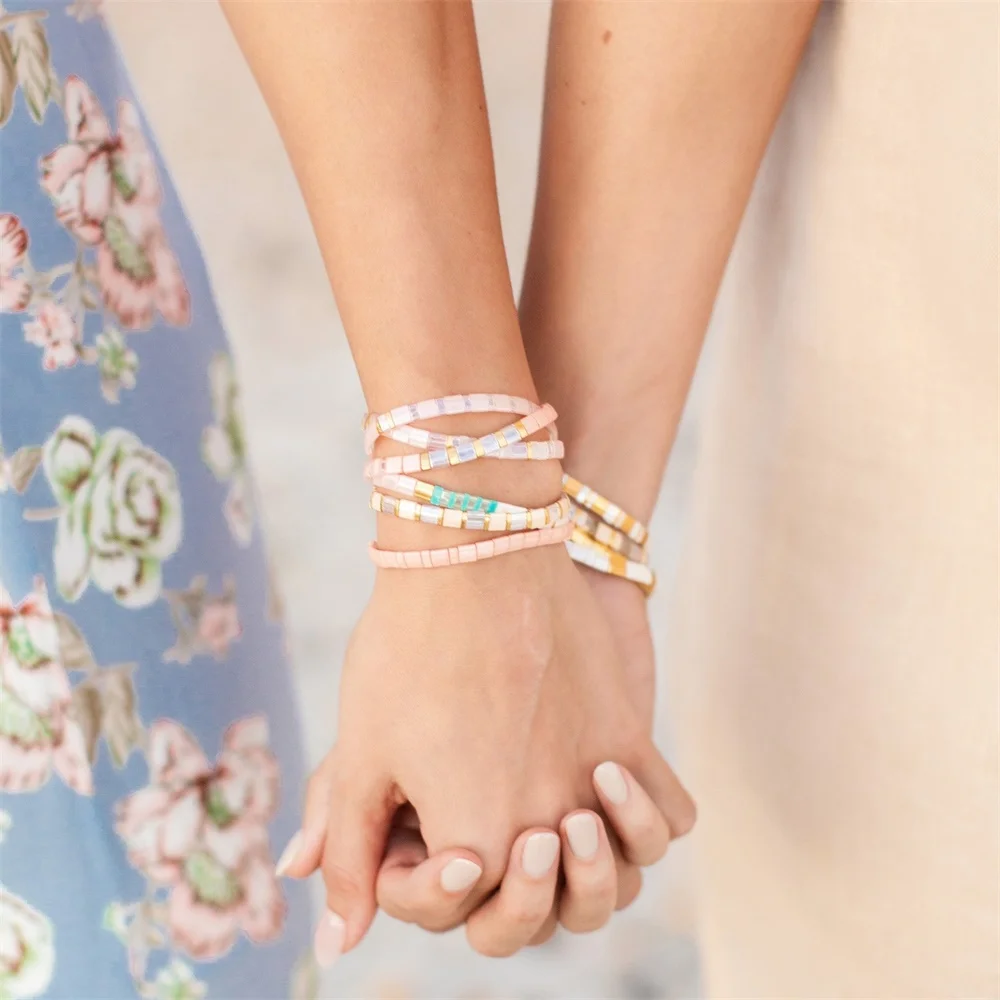 

Rttooas Boho Girl Tila Miyuki Bracelet Fashion Sunshine Jewelry Gift Hand Woven Glass Bead Pulseras Femme Summer Beach Jewelry