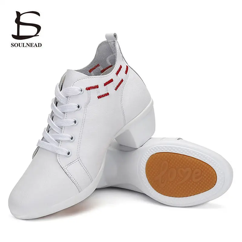 Latin Dance Shoes Female Sneakers SHOES Profession Ballroom Shoe Modern Soft Cowhide Premium Oxford Heel 5cm Woman's Jazz Shoes