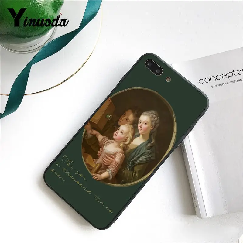 Yinuoda Great art aesthetic van Gogh Mona Lisa painting Black Phone Case for iPhone 8 7 6 6S X XS MAX 5 5S SE XR 11 Pro Max | Мобильные