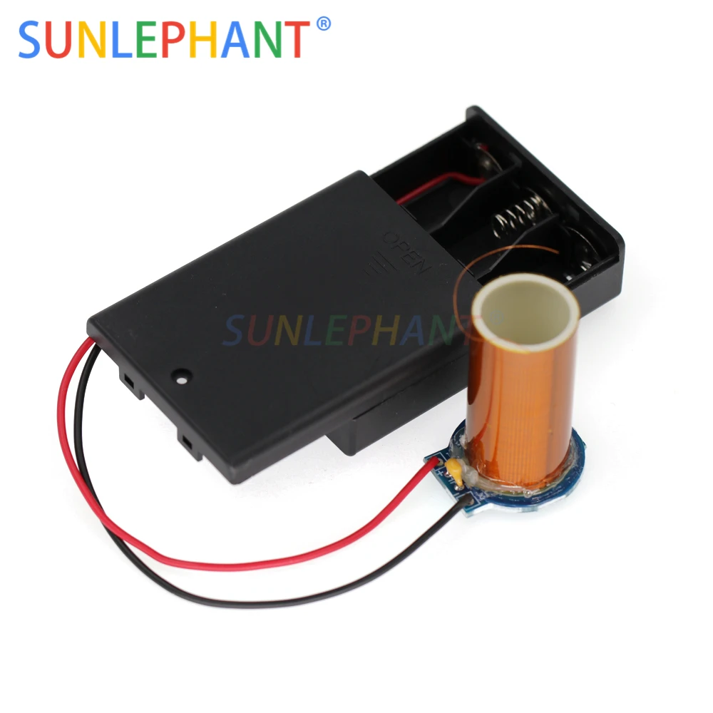 

Комплект мини-катушки Теслы, питание от аккумулятора, беспроводная передача, мини-музыка, ткань Тесла, комплект «сделай сам», 1 комплект