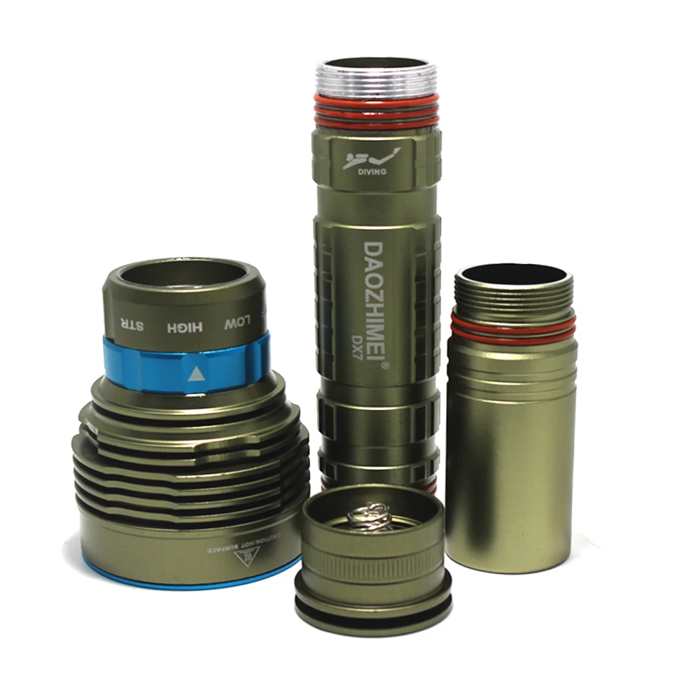 Murah 2019 Baru Menyelam Obor 7 X XM-L2 LED Lentera 200M Bawah Air 8000 Lumen Scuba Diving Senter Dive Obor Lampu Untuk Berburu