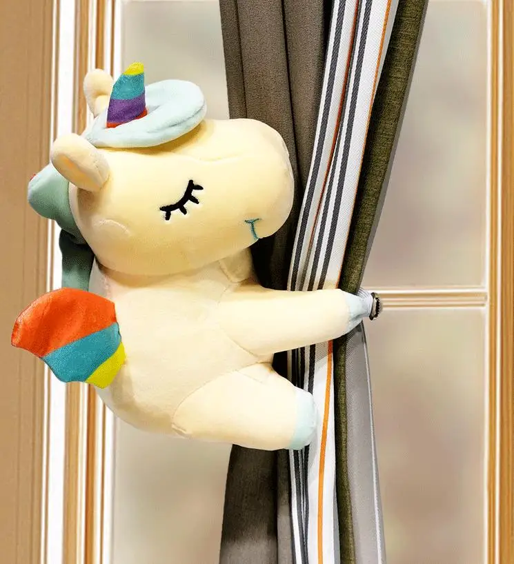 

1 Pair Unicorn Pattern Window Curtain Hook Bedroom Buckle Hangers Belt Tieback Buckle Kids Gift Curtain Decorative Accessories