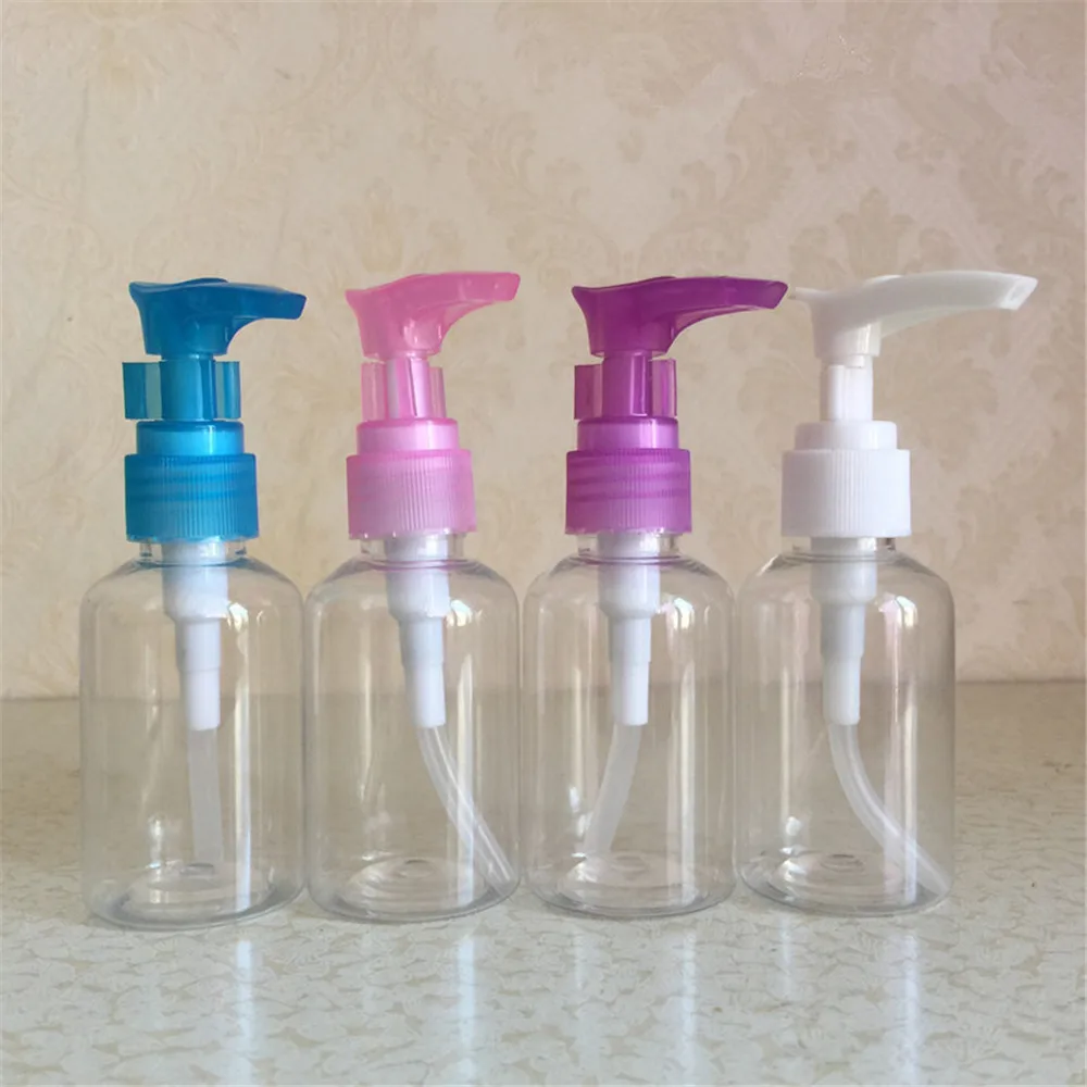 

10PCS/Lot 50ml Clear Spray Pressed Pump Bottle Empty DIY Perfume Lotion Shampoo Refillable Makeup Vial Portable Cosmetic Contain