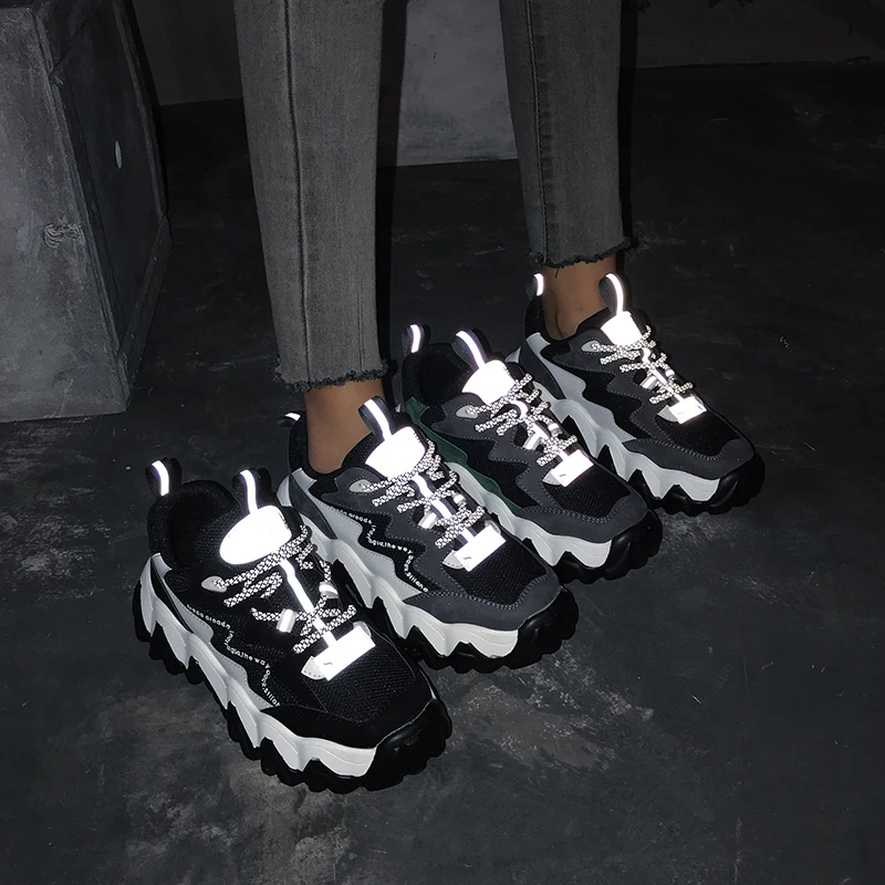 Fujin/зимние женские кроссовки на платформе с круглым носком Плюшевые теплые