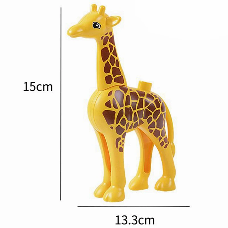 Duplo строительные блоки животные динозавр жираф кроличья кожа черепаха тигр Лев