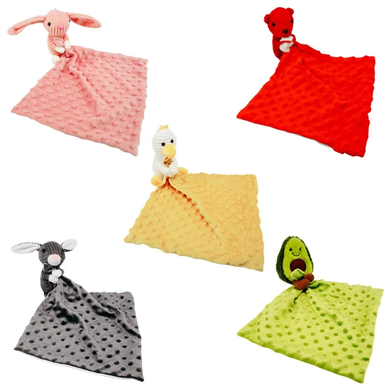 Toalla para calmar a beb&eacute;, mu&ntilde;eco de Animal suave, mordedor para beb&eacute;s, manta c&oacute;moda para dormir, juguetes de lactancia-0