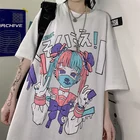 Kawaii футболка с японским аниме Женская летняя футболка с коротким рукавом футболки оверсайз футболки Гранж в эстетике хипстеры милые топы для девушек