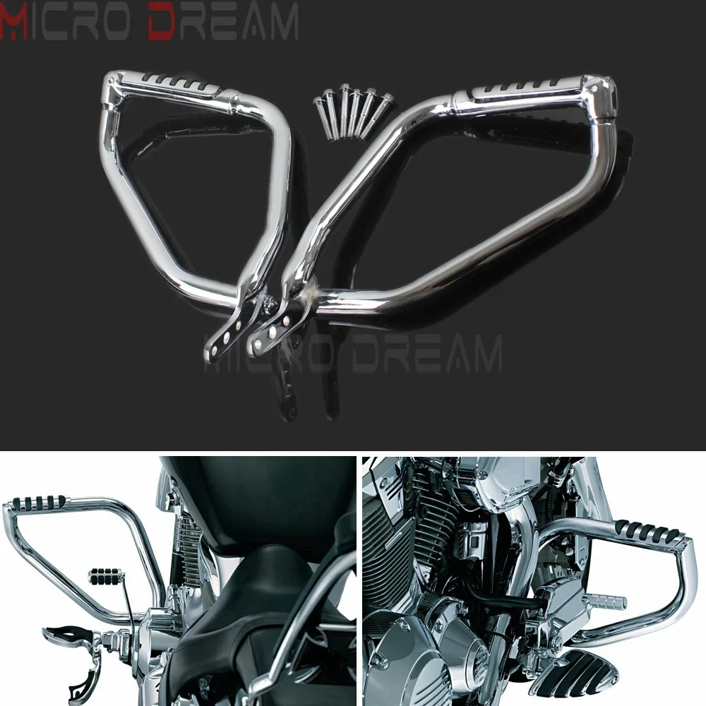 1 пара хромированные бамперы для мотоцикла Honda VTX1300 VTX 1300 C R S T 2002 2006 2007 2008 2009|Бамперы