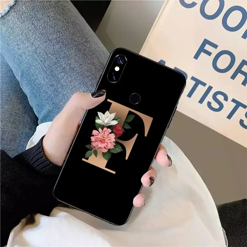 

Custom name Letter flower Phone Case For Xiaomi Redmi 7 9t a3 9se k20 mi8 max3 lite 9 note 8 9s 10 pro