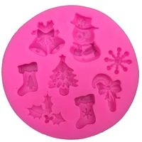 christmas snowman shape fondant silicone mold kitchen baking chocolate pastry candy clay making cupcake decoration tools ft 0130
