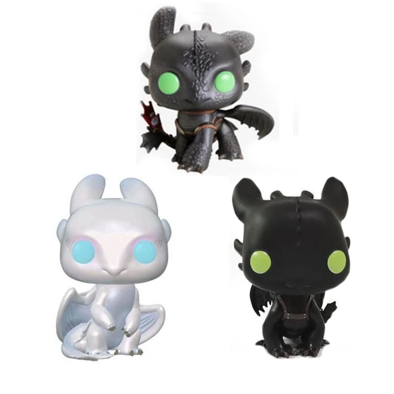 

How to Train Your Dragons the Toothless NightFury & Light Fury 10cm Vinyl Doll Action Figure Toys