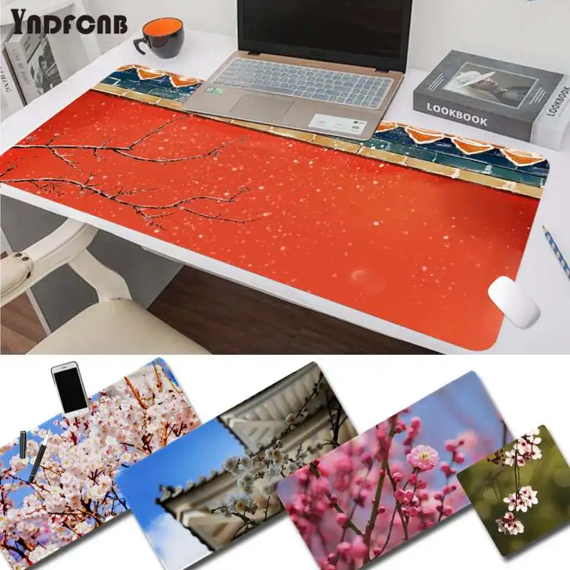 

YNDFCNB plum blossom New large gaming mousepad L XL XXL gamer mouse pad Size for for Cs Go LOL Game Player PC Computer Laptop