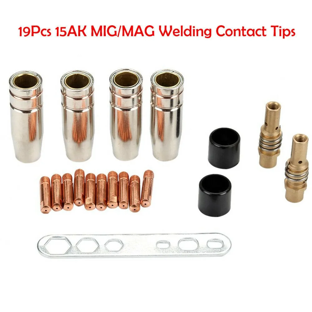 

19Pcs/Set MB-15AK Welding Torch Nozzle Part Kit Conical Nozzle Sleeve Rod Tool Set For Binzel 15AK MIG MAG Welder Accessories