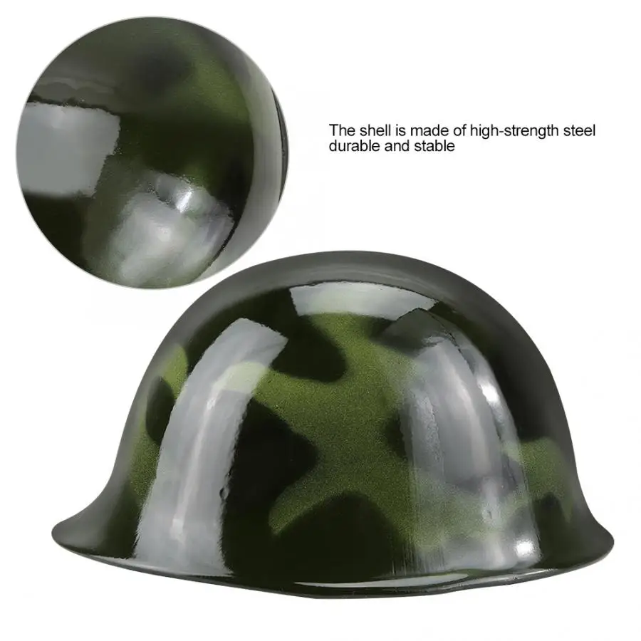 Steel Helmet Fireman Safety Prevention Flame-retardant Pierce Resistance Military Green