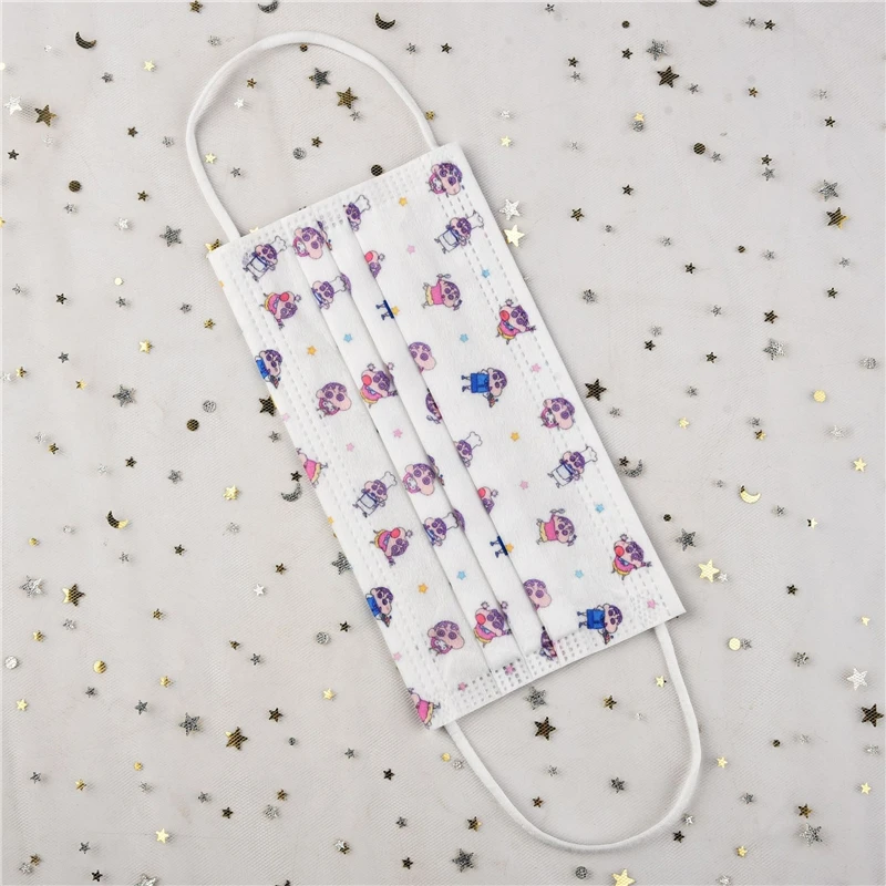 

Mascarillas Disposable Mouth Mask Children Cartoon Print masque Face Mask 3 Layer Anti-Dust Kids Mouth Masks Face Earloop Mask