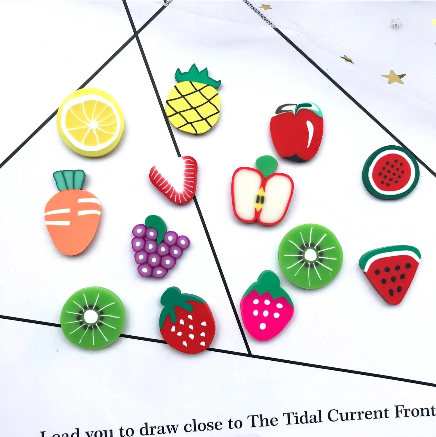 15 20 мм высококачественные красивые фруктовые ломтики кавайная полимерная глина