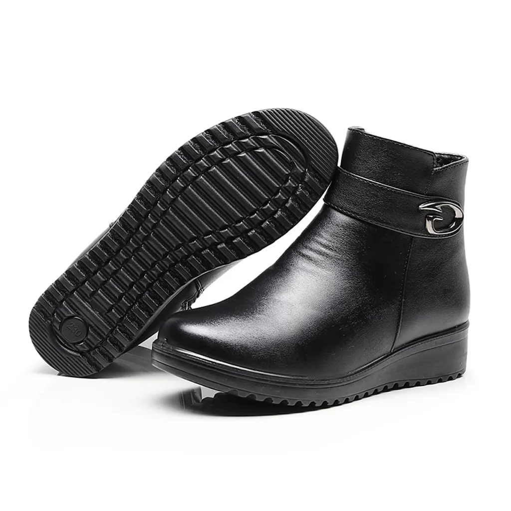 SAGACE/женские ботильоны на танкетке Зимняя теплая зимняя обувь Мягкие ботинки