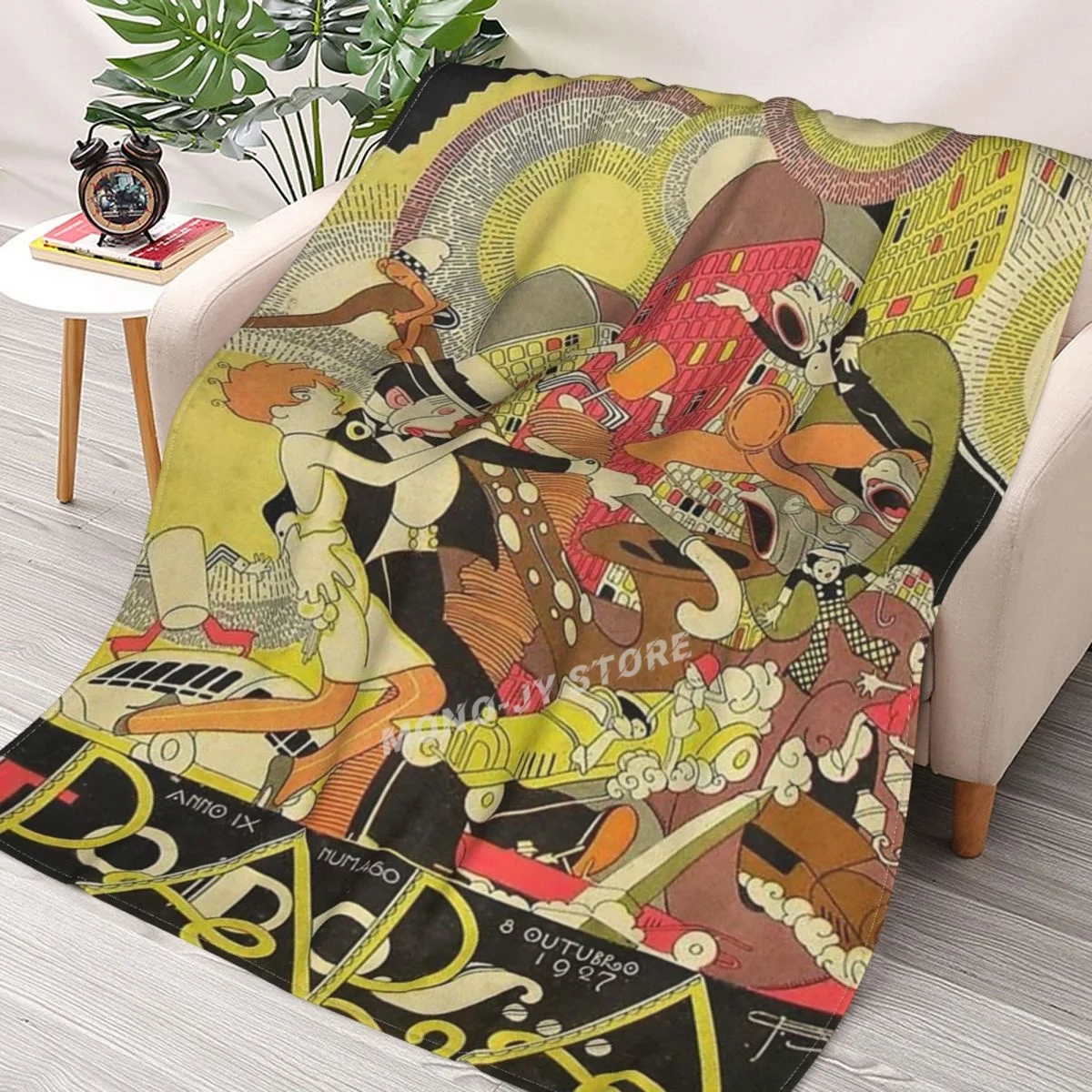 

TODOS MAGAZINE Vintage 1927 Flapper Print Throw Blanket Sherpa Blanket Bedding soft Blankets