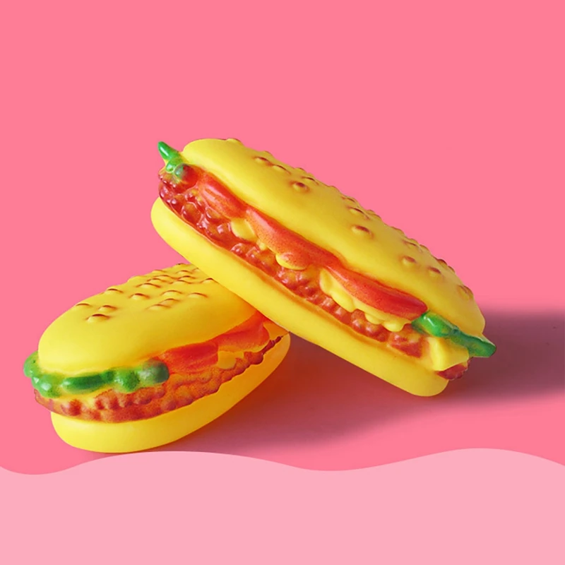 Игрушка для собак имитация гамбургера игрушка пищалка забавная жевания чистки