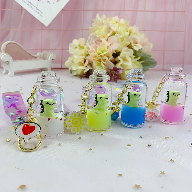 Модный новый брелок с мультипликационным динозавром для ключей в виде чашки