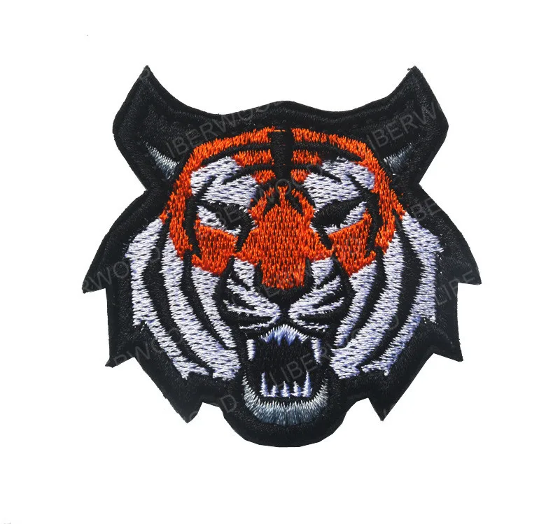 tiger orange Вышивка Русский волк Медведь Тигр патч армейский тактический боевой дух Военная эмблема Huskie собака волк Тотем нашивки значки для рюкзака - Цвет: tiger orange