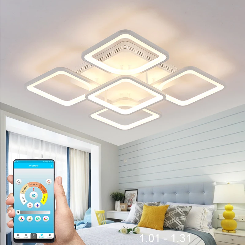 Modern Ceiling Light Living Room Bedroom Kitchen LED Lighting Decoration Lamp Design Home Showroom app Remote Control  lights