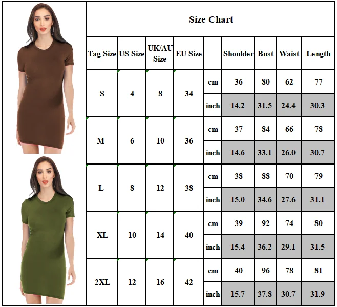 

Womens Short Sleeve Crew Neck Mini Shirt Dress Plain Slim Casual Short Sundress
