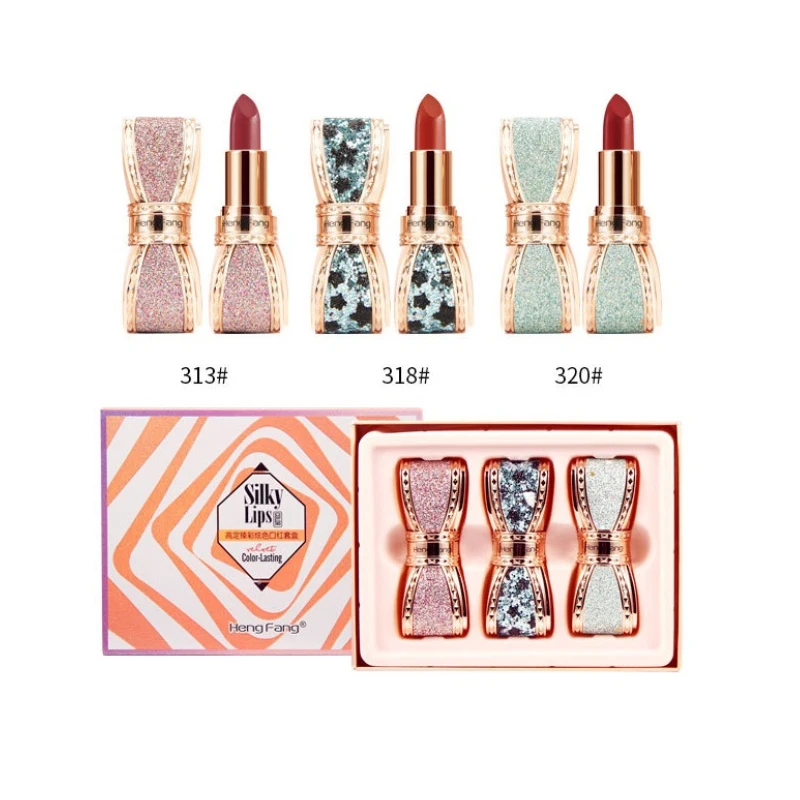 

3 Pcs Velvet Matte Lipstick Set Lip Gloss Lip Glaze Set Non-stick Cup Non-fading Waterproof Lipstick Makeup Gift TSLM2