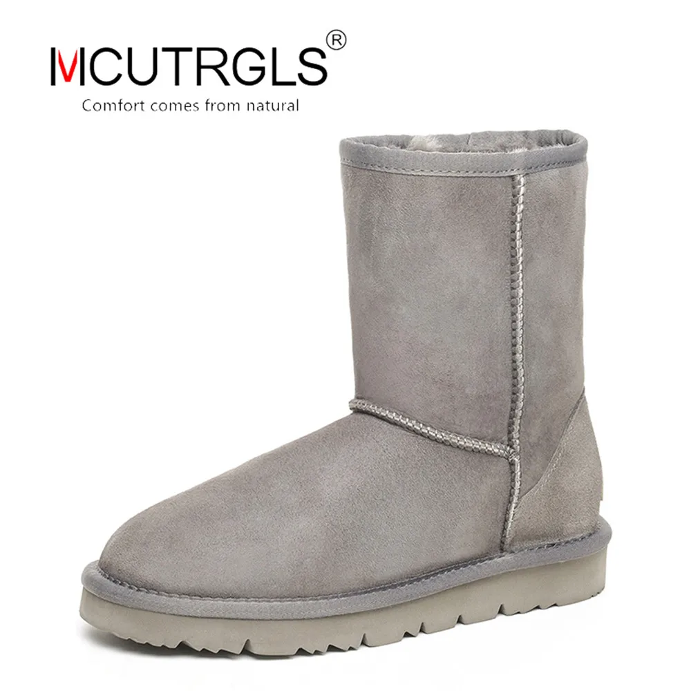 Сапоги женские зимние на меху классические до колена натуральная кожа плоской