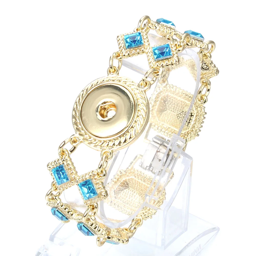 Модный браслет с подвесками и кристаллами подходит для 18-миллиметровых кнопок