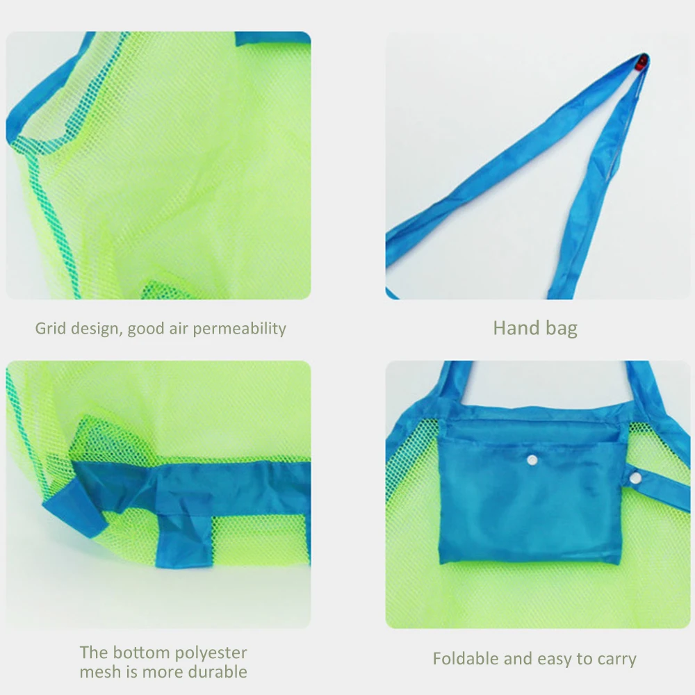 

Portable Mesh Bag Beach Toys Storage Bags Sand Away Net Bags Sundries Containers On Beach Children Kids Toy Organizer