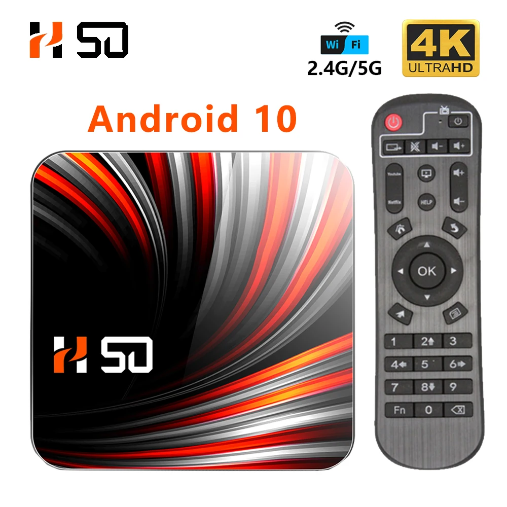 ТВ-приставка H50 на Android 10 4 + 32/64 ГБ 2020/2 ГГц Wi-Fi | Электроника