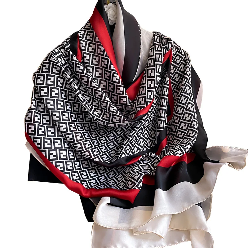 

Платок Yishine Женский, Шелковый, удлиненный, с буквенным принтом