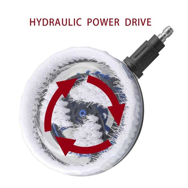 Best High Pressure Washer Rotating Wash Brush with 1/4 Inch QC, Non-Electric Automatic 360 Degree, 1/4 Inch Blue Holder Coupler