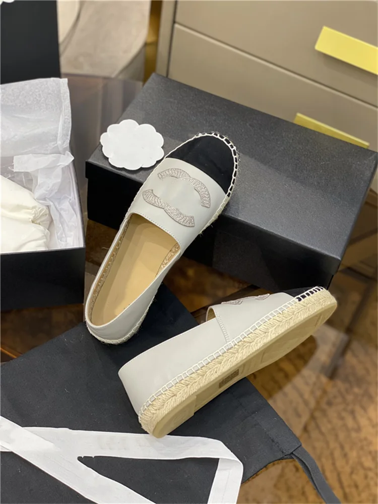 

Summer New Fisherman Shoes Sheepskin Electrically Embroidered Casual Flat Shoes Luxury Brand Design Women's Shoes Size 34-41